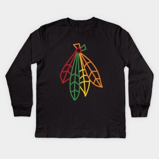 Blackhawks Feathers Kids Long Sleeve T-Shirt